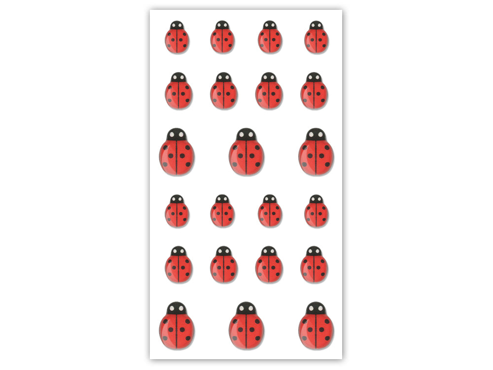 Paper Craft Emb: Mini Acrylic Ladybug Gems x22 Peel-n-Stick 1.3/1.5/2cm B) Standard