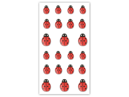 Paper Craft Emb: Mini Acrylic Ladybug Gems x22 Peel-n-Stick 1.3/1.5/2cm B) Standard