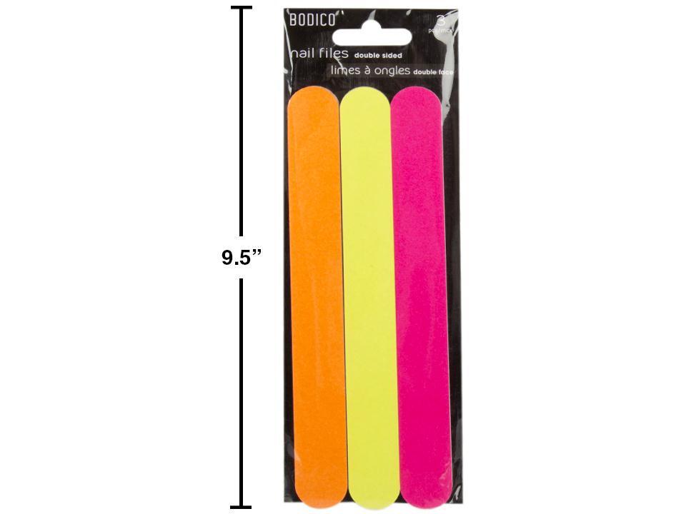 Bodico 3-pc Neon Nail File, opp bag + insert