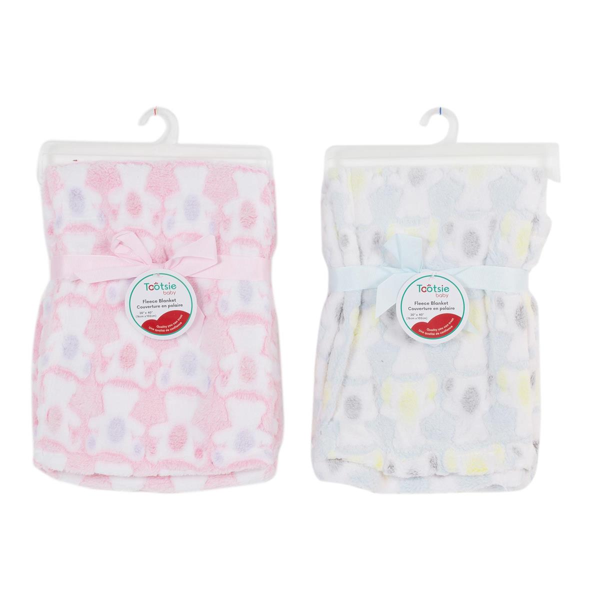 Tootsie Baby, Embossed Fleece Blanket, 3-asst, 30"x40"
