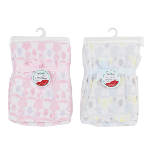 Tootsie Baby, Embossed Fleece Blanket, 3-asst, 30"x40"