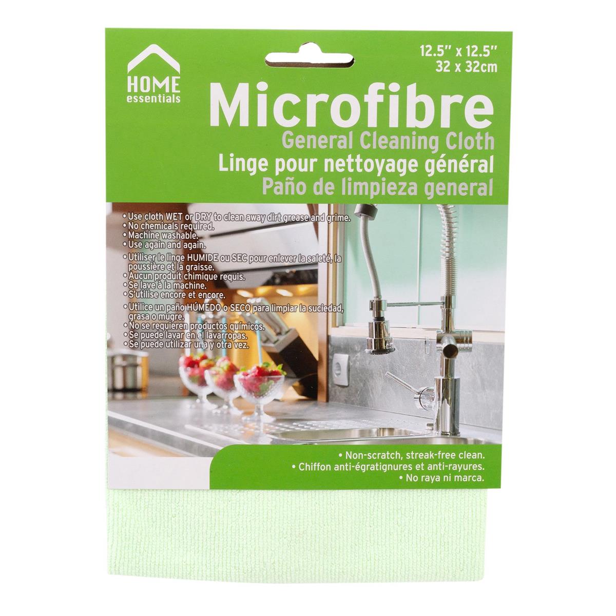 H.E.  Microfibre General Cleaning Cloth, 12.5"x12.5, H/C