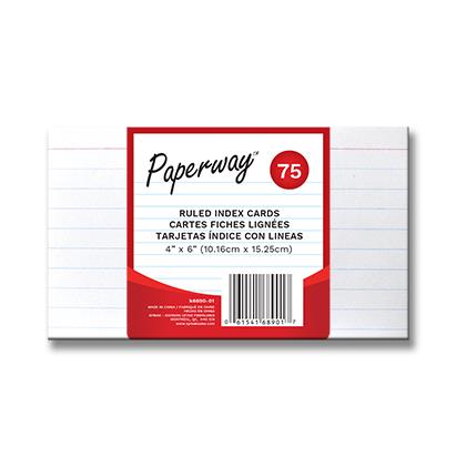 INDEX CARDS - 75 RULED 4" X 6"