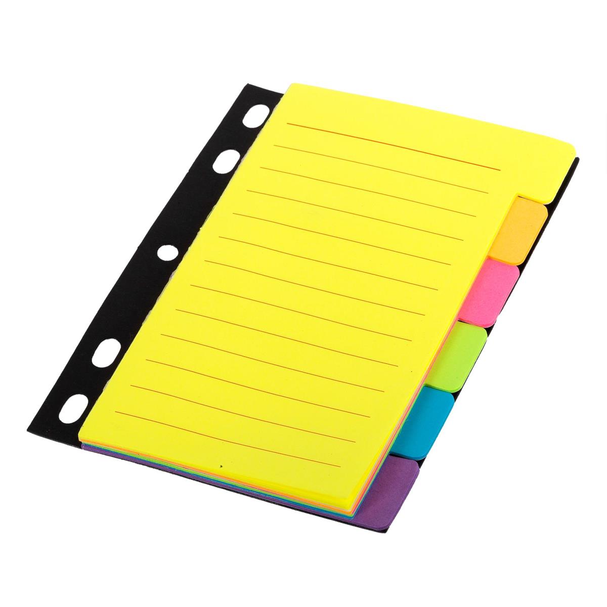 O.WKs. 60 Sheet/6 index tabs Ruled Sticky Notes, PBH