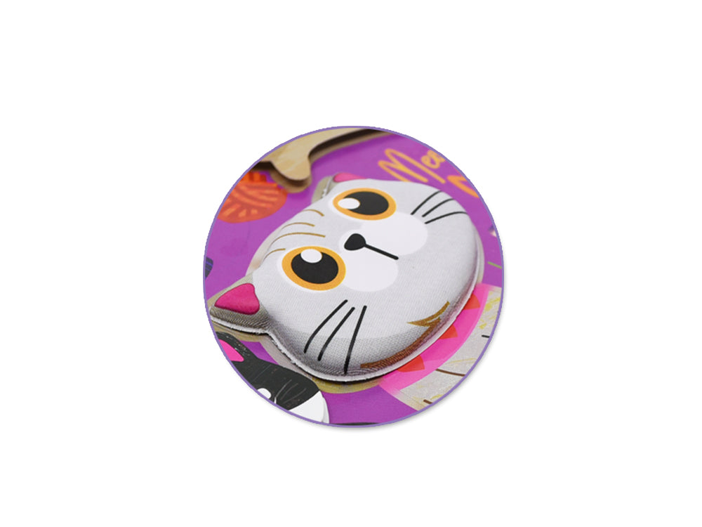 Handmade Sticker: 4.9"x7.3" 3D Big Puffy C) Meow