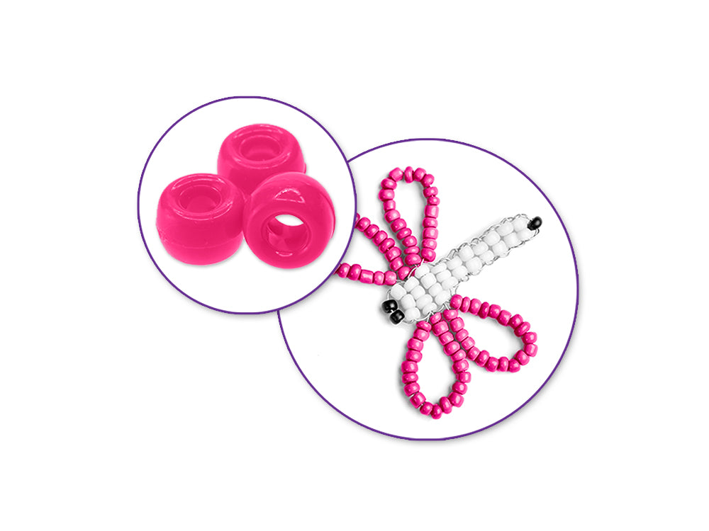 Pony Beads: 9mmx6mm Barrel Standard x175 O) Dark Pink