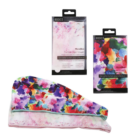 Bodico, Floral Hair Towel Turban 2 asst, pvc box