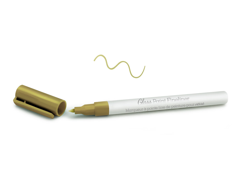 Color Factory: Glass Marker Ceramic/Porcelain Fineliner Permanent 3ml G) Metallic Gold