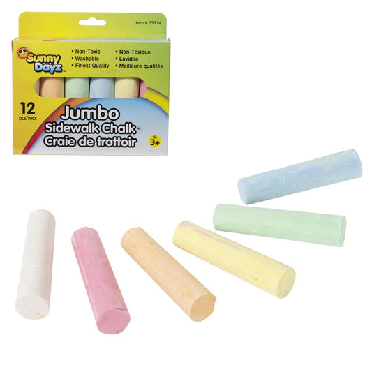 Sunny Dayz 12ct. Boxed Jumbo Sidewalk Chalk,5th Panel Window Box