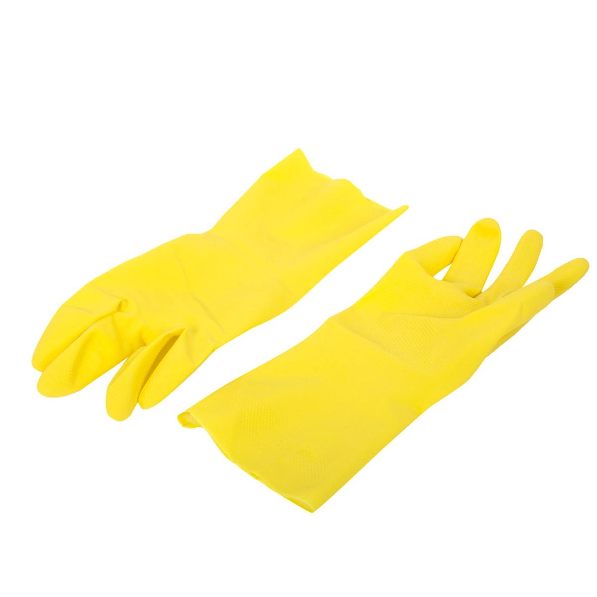 H.E.Rubber Household Gloves, Sz: M, 15 mil, 11.8"L, Flocklined