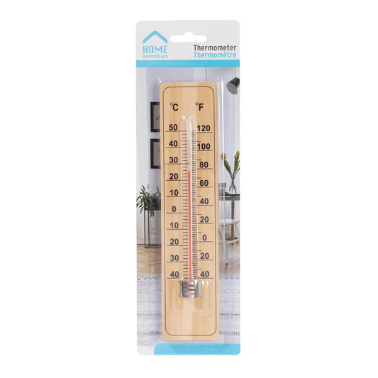 H.E.  8.75" Wooden Thermometer,  b/c