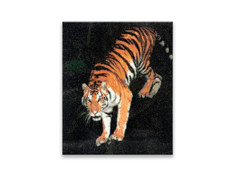 Craft Medley Kit: Diamond Painting Art Kit 15.8"x19.7" w/Gems+Tool+Tray L) Bengal Tiger