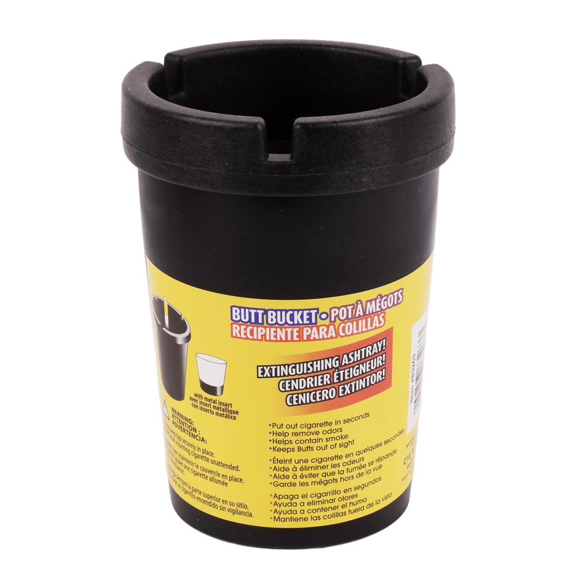 Butt Bucket Extinguishing Ashtray, W/ Metal I Insert, label,  6/dsp.