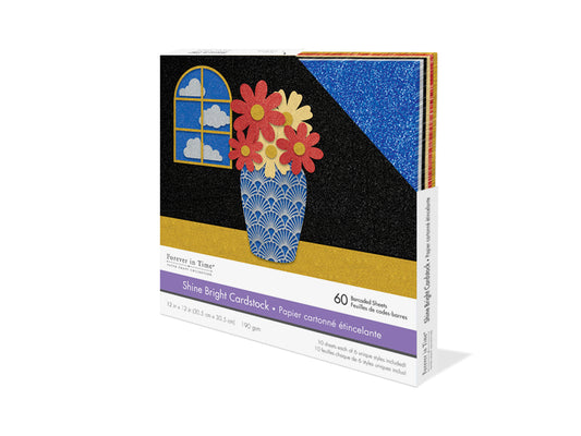 Scrapbook Paper: 12"x12" Shine Bright! Cardstock 190gsm Assorted 6 Colors, 60 Sheets B) Galaxy