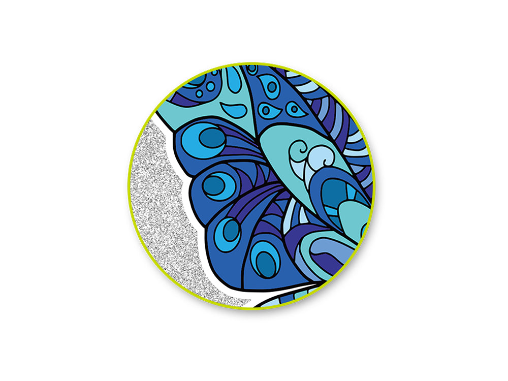 Stretch Artist Printed Canvas: 11.4"x11.4" Glitter Primed Back-Stapled D) Butterfly