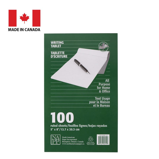 100-sheet 5x8"Ruled Writing Tablet
