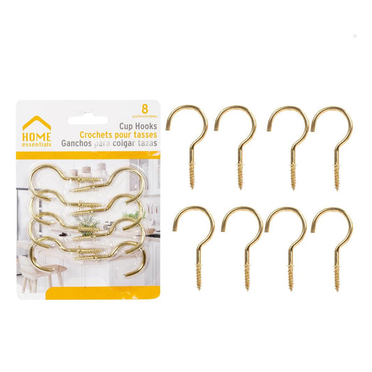 H.E.  8-pc 2" Metal Cup Hooks, b/c