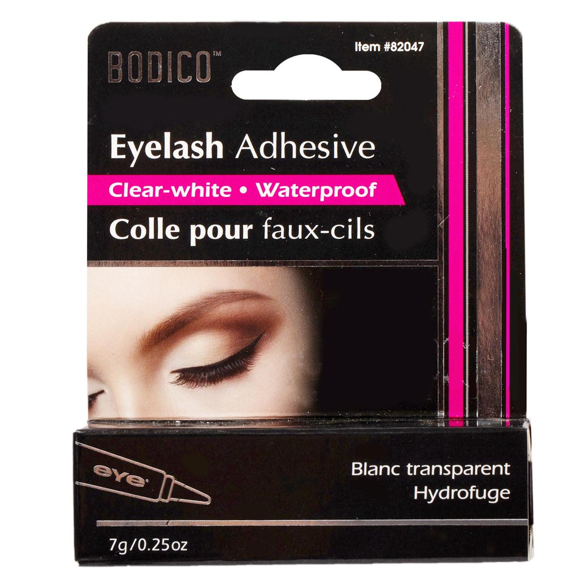 Bodico Eyelash Adhesive, 7g,Clear- White,col box with header