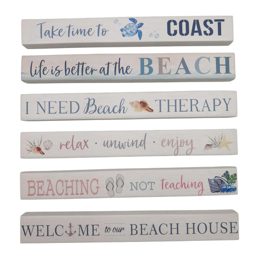 Country Garden MDF Table Blocks 6 Asst. 9.5x1.1x0.7 Label