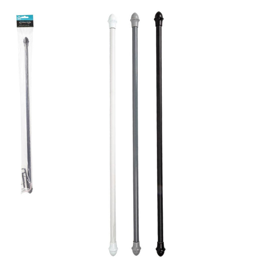 H.E., 28" to 48" Extendable Curtain Rod w/Holders, 3 Col., pbh