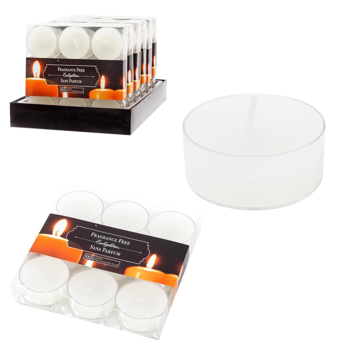 KG Enlighten 9Pk Clearcup T-Light Unscented, White (Az)