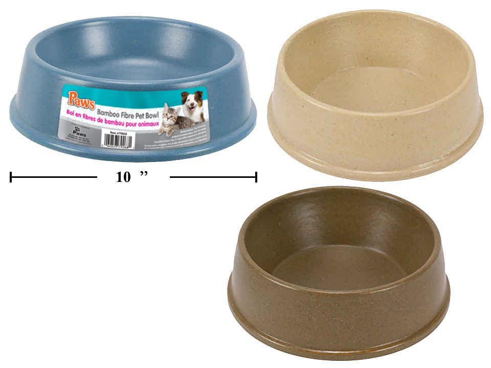 Paws 26oz Bamboo Fiber Pet Bowl, 8.5"Dia.x2.75"H, 3/c,