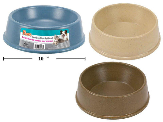 Paws 26oz Bamboo Fiber Pet Bowl, 8.5"Dia.x2.75"H, 3/c,