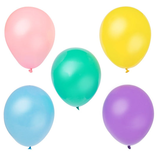 Helium filled - 12" Latex Balloons - Assorted Pastel