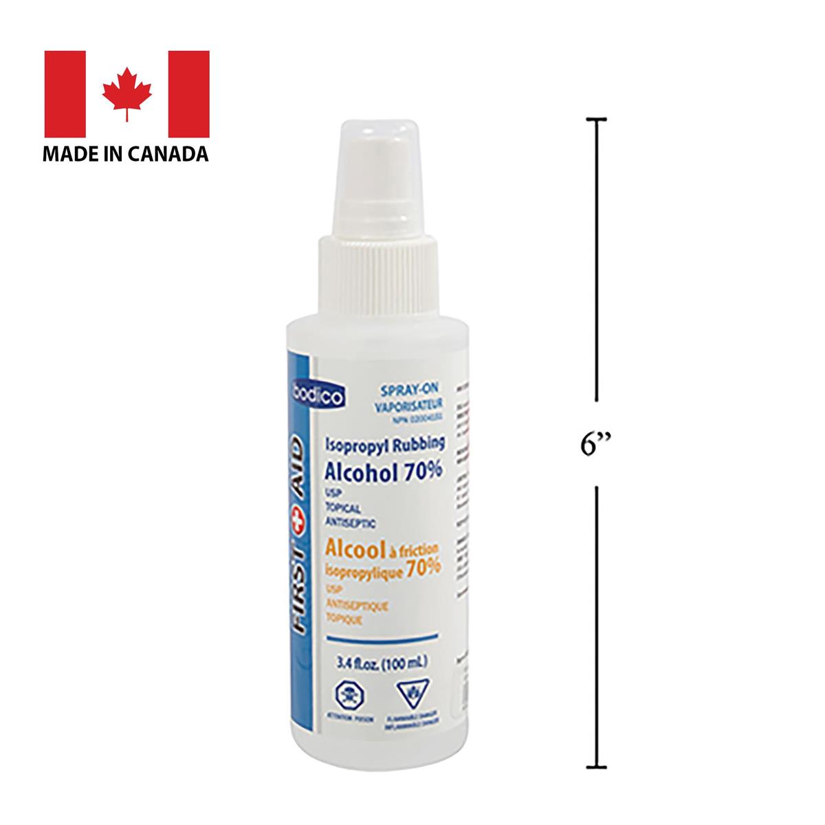 Bodico, 70% Rubbing Alcohol, 100ml Spray Bottle