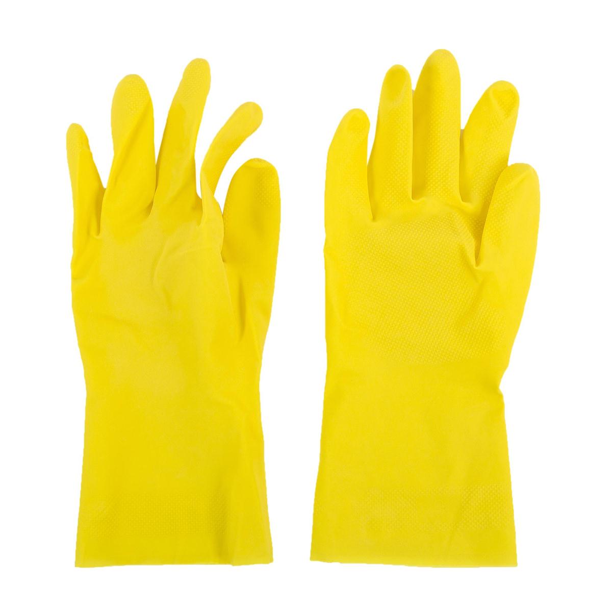 H.E.Rubber Household Gloves, Sz: L, 15 mil, 11.8"L, Flocklined (CS)