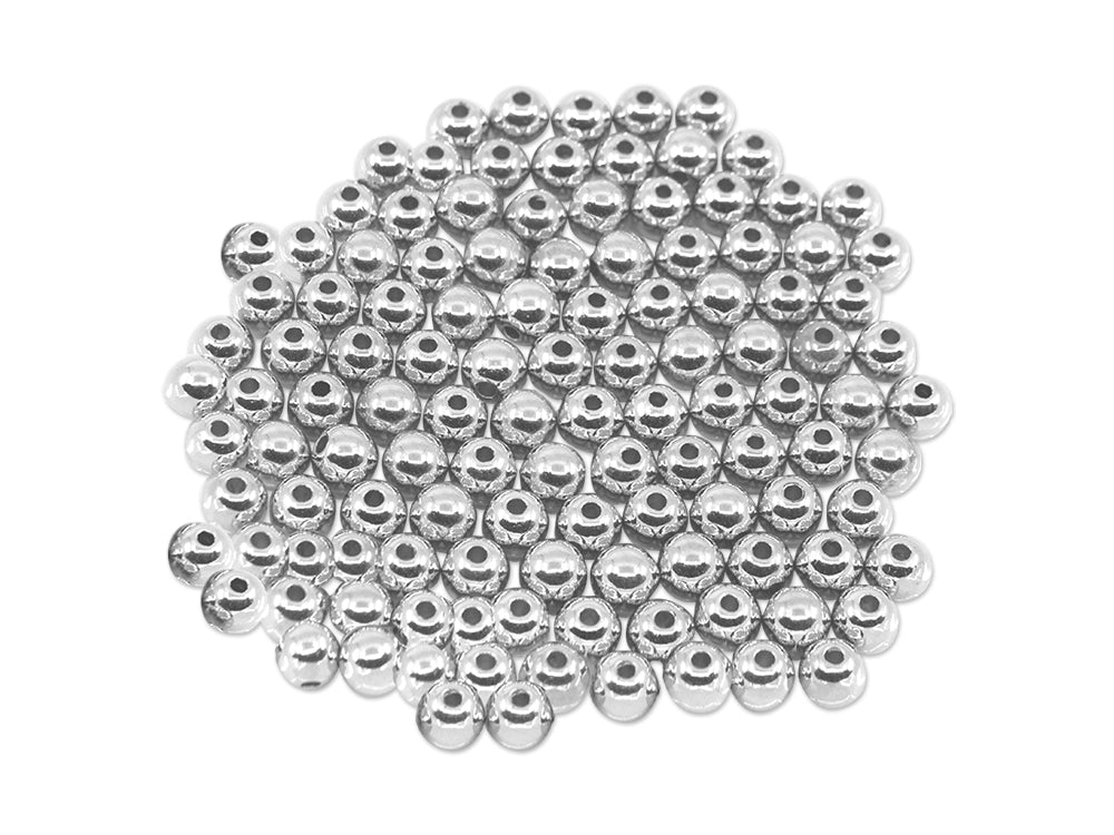 Metal Effect Beads: 8mm Luster Electroplated Round 30g C) Silver