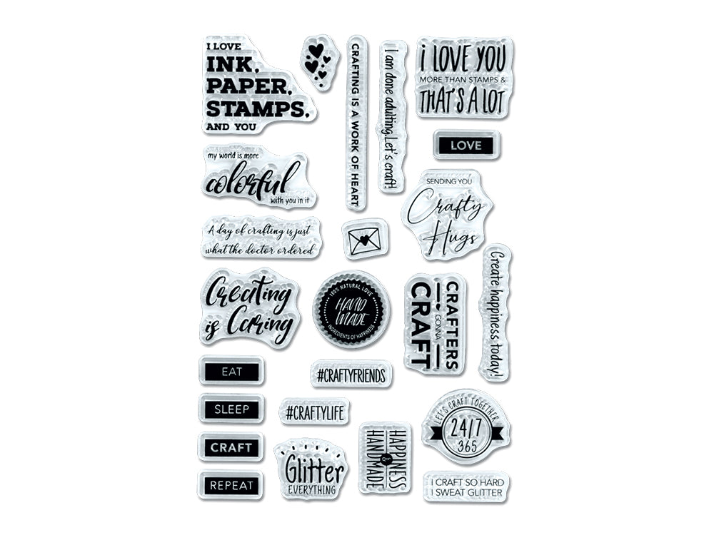Clear Stamps: 4.3"x6.3" Reusable S) Creating is Caring