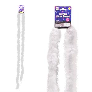 Party Gear Novelty 80"L Furry Boa, White, barbell header