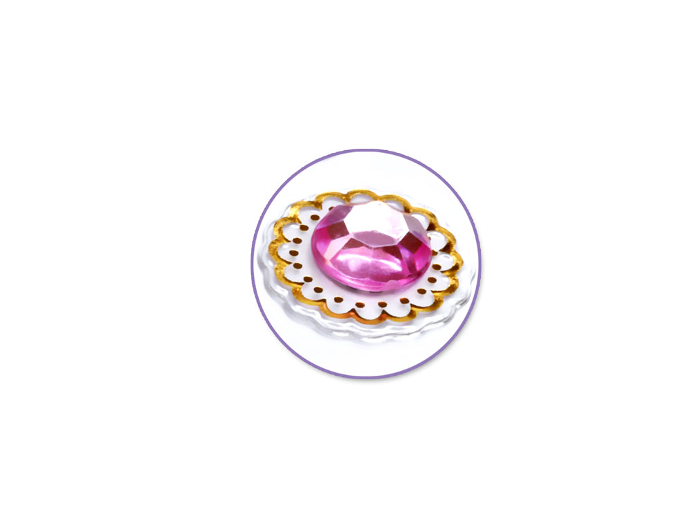 Paper Craft Sticker: 3.8"x6.9" 3D Jewel Adornments C) Pink Sapphire