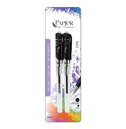 GEL INK PEN 2PK SET - BLACK 0.7MM REGULA