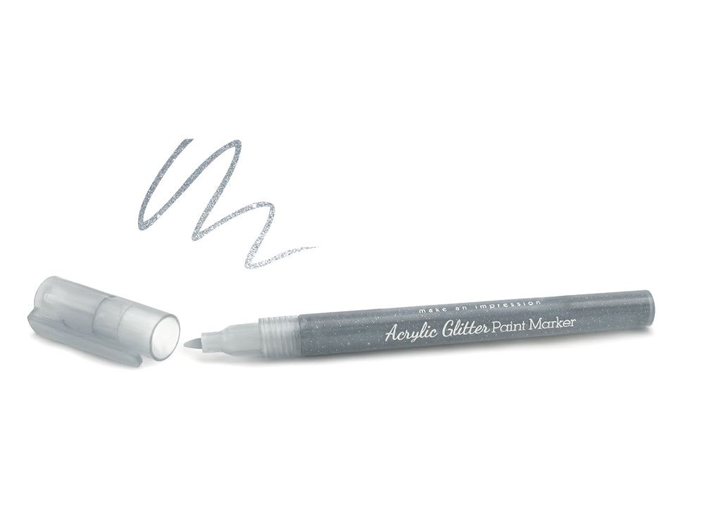 Color Factory: Acrylic Glitter Marker Fine-Liner Permanent 3ml F) Silver