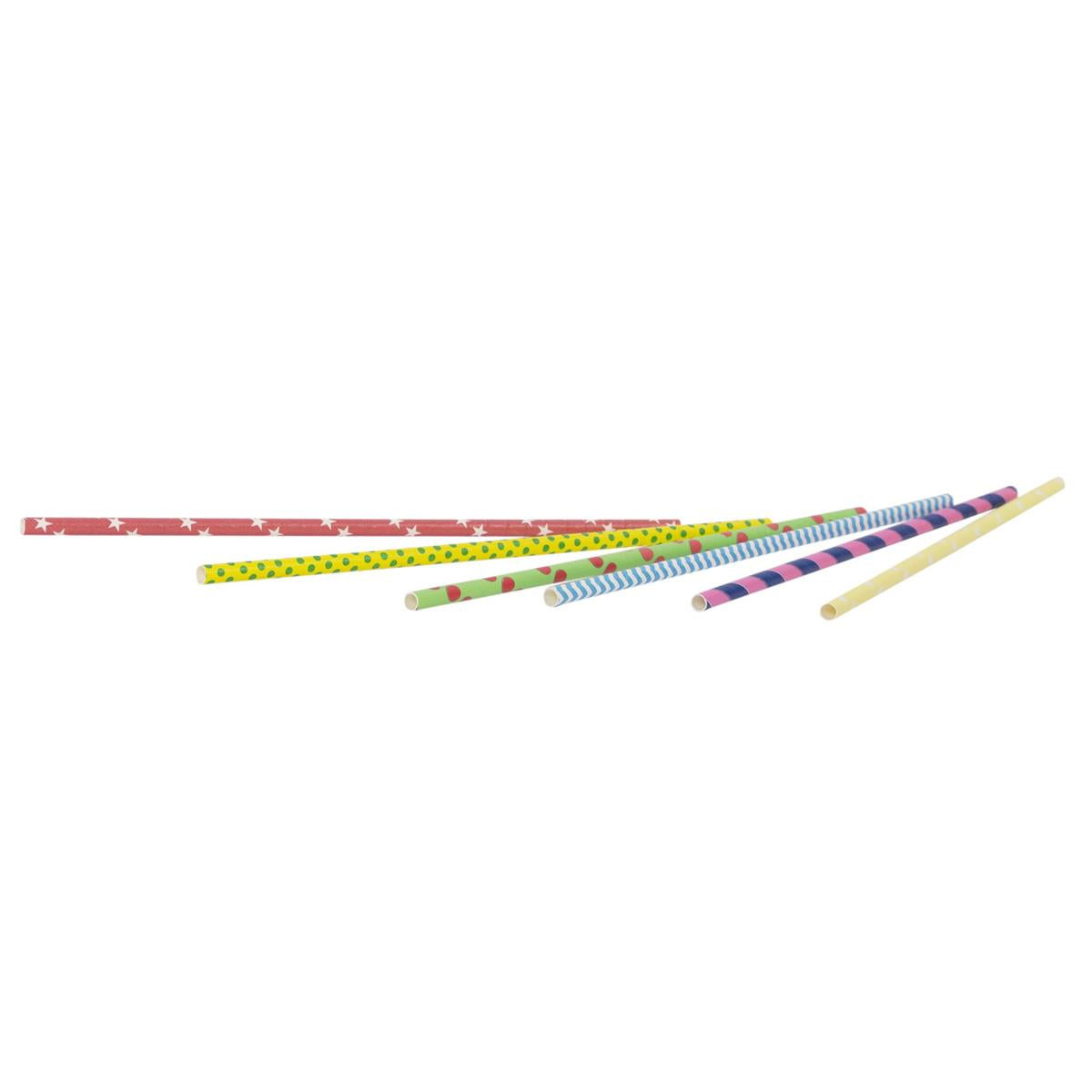 Luciano 20-pc Flexible Paper Straws 23cm L, 6 styles, pbh