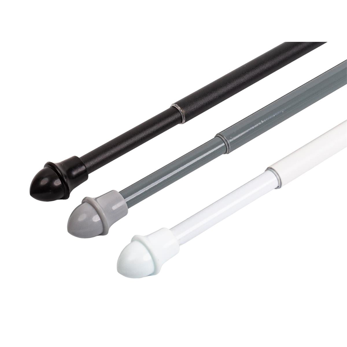 H.E., 28" to 48" Extendable Curtain Rod w/Holders, 3 Col., pbh