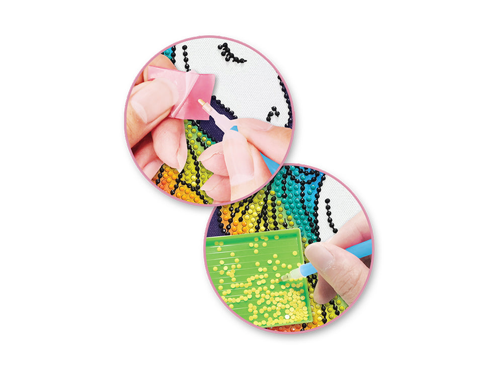 Stretch Artist Diamond Painting Canvas Kit: 7.9"x7.9" Primed Back-Stapled D) Unicorn