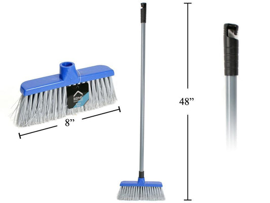 H.E.  8"Wx48"H Broom w/Handle,
