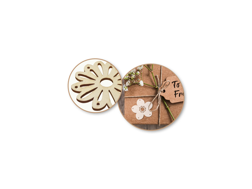 Wood Craft: Laser-Cut Wood Shapes x8 D) Flowers