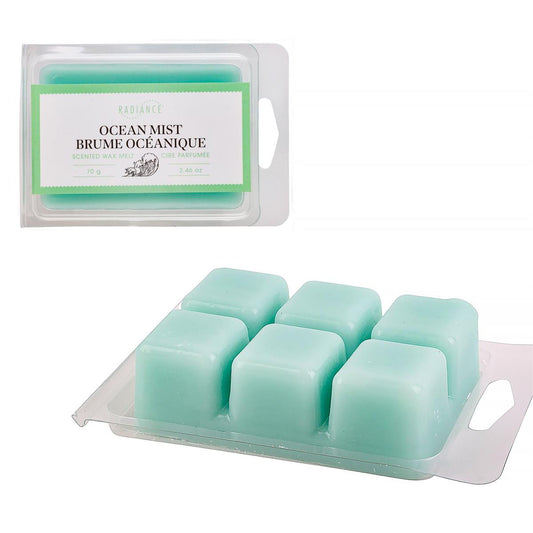 6pc Frosted Scented Wax Melts, Ocean Mist, PVC box, 8/tray