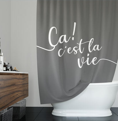 *CCLV-FABRIC SHOWER CURTAIN -CHARCOAL 70X72"