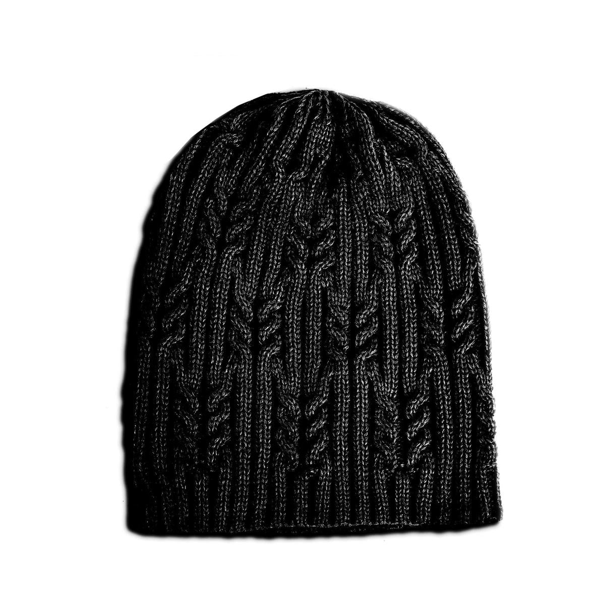 Nordic T. Ladies Cable Knit Beanie, black, hang tag