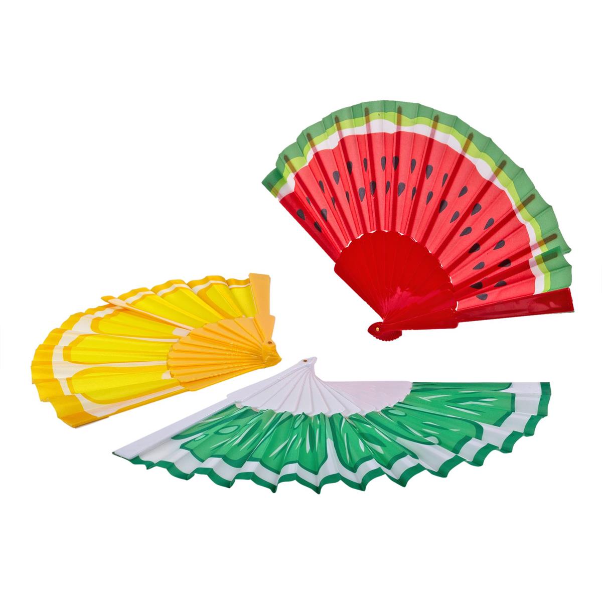 Fruit Design Hand Folding Fan, 9''x1.2''x1'', 3/s, 24/PDQ, cht