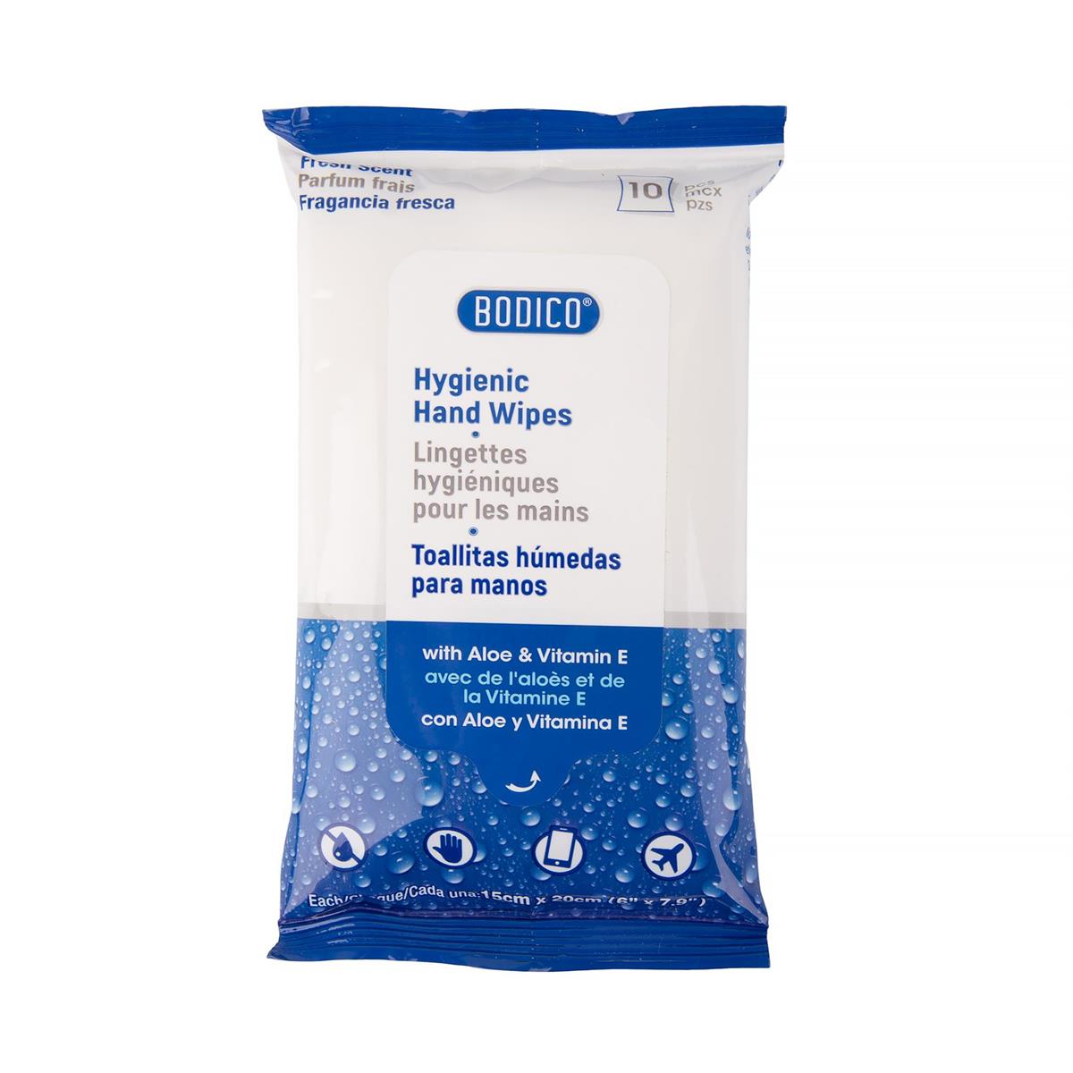 Hygienic Hand Wipes: 10 wipes/PK , 15x20cm