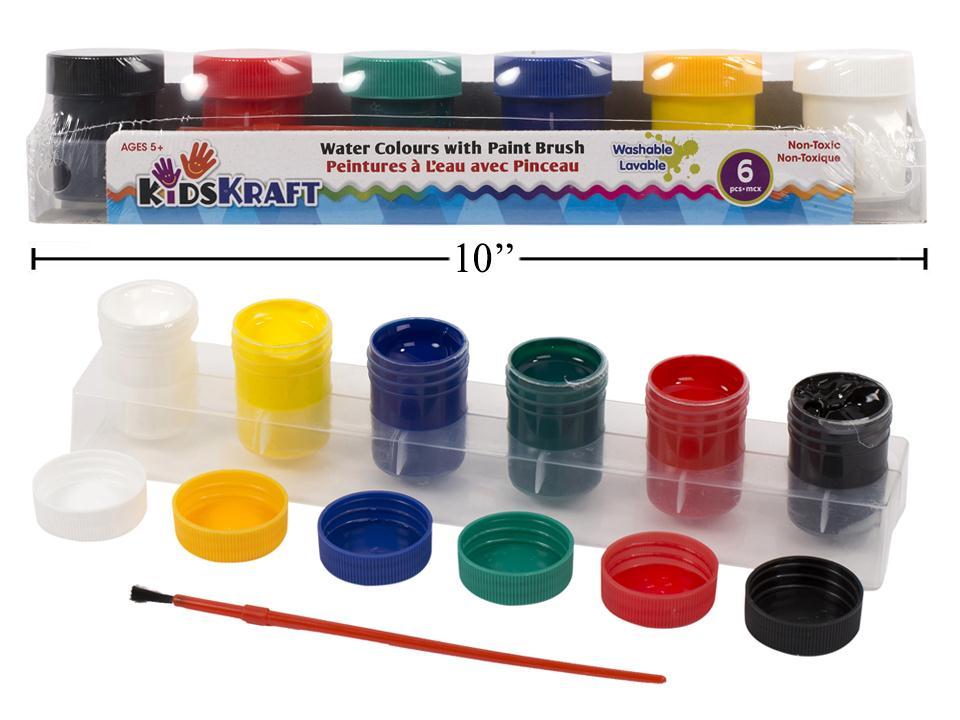 KD.Kr.  6-pc Paint w/ Brush,  Non-toxic, shrink wrap