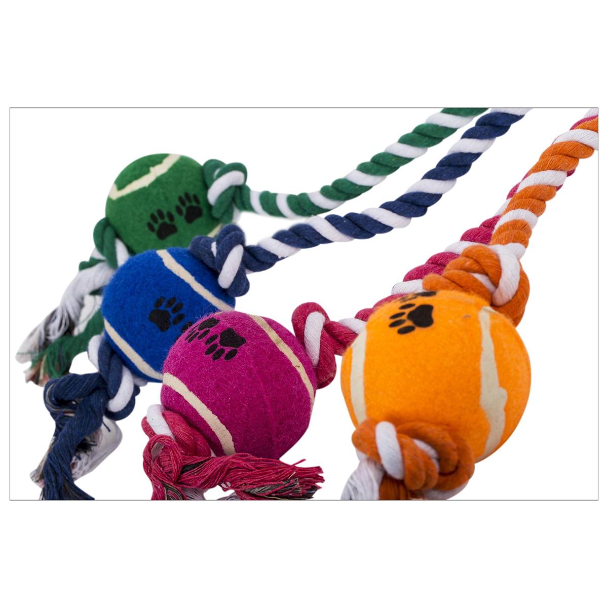 PAWS. 29" Rope Tug Toy w/Ball, 4/c  (A388667)