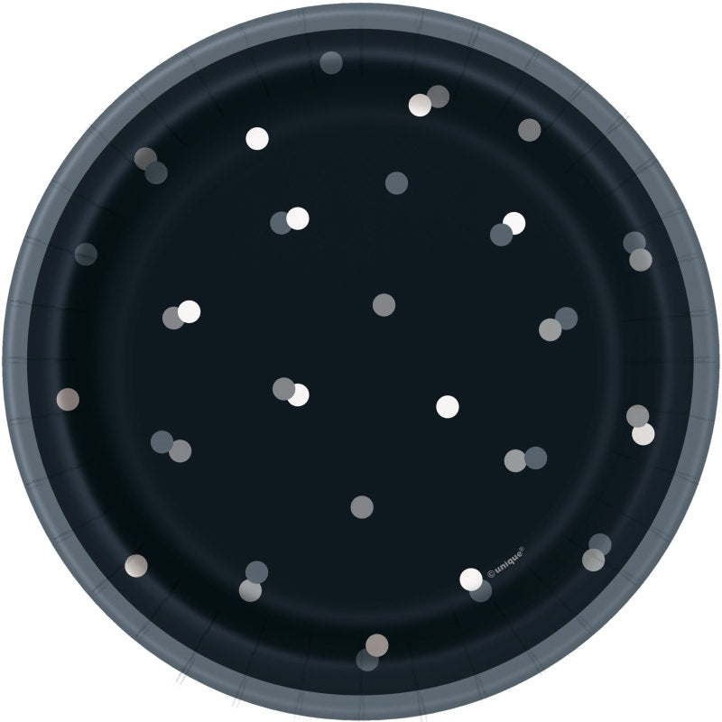 8 Glitz Black and Silver 7" Plates