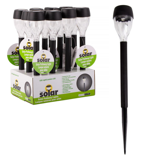 Solar 12.5" Stake Light, Plastic, 12/PDQ, 1 Warm White LED,  HT